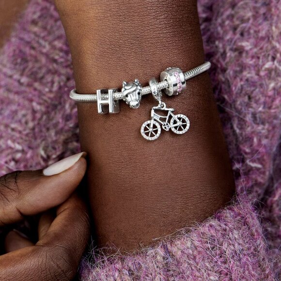 Pandora Pink Sparkling Row Clip Charm - Picture 7 of 7